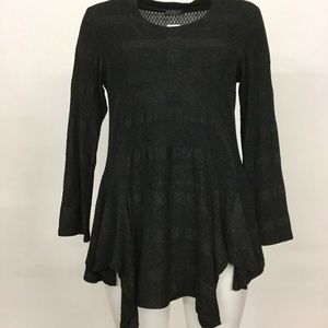 Transparente Dk. Gray Asym Splaying Tunic Sz.2